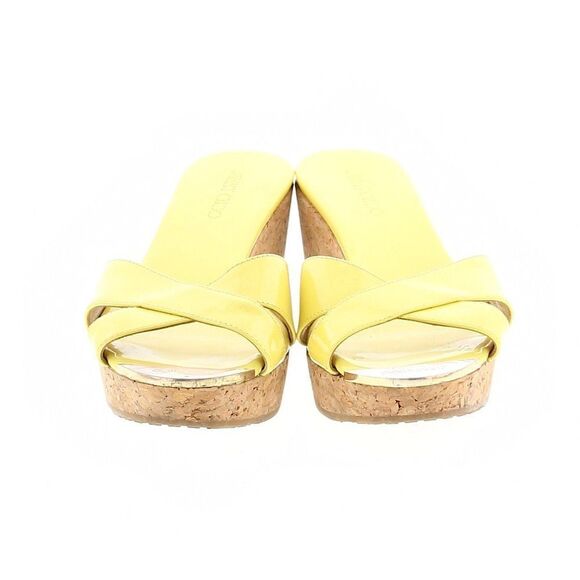 Jimmy Choo Yellow Boho Wedge Sandals - Picture 2 of 5